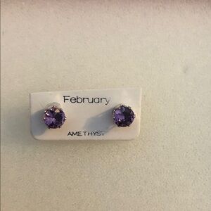 Purple Amethyst Stud Earrings
